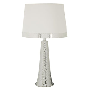 Lampada da Tavolo MF902, Argento, Tessuto, 30x30x54 cm, Seven Design