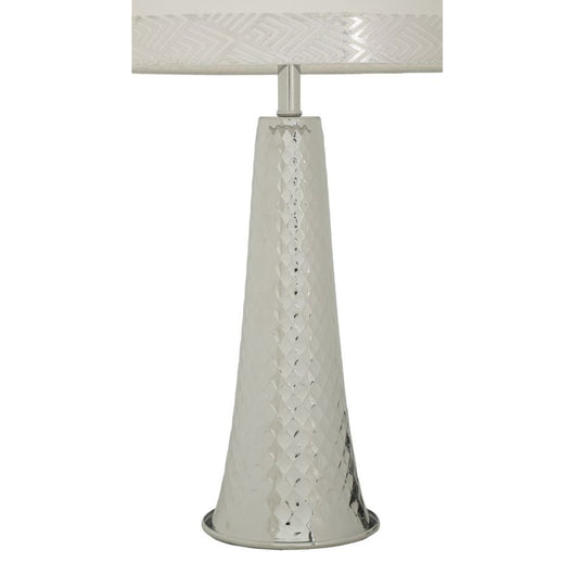 Lampada da Tavolo MF902, Argento, Tessuto, 30x30x54 cm, Seven Design