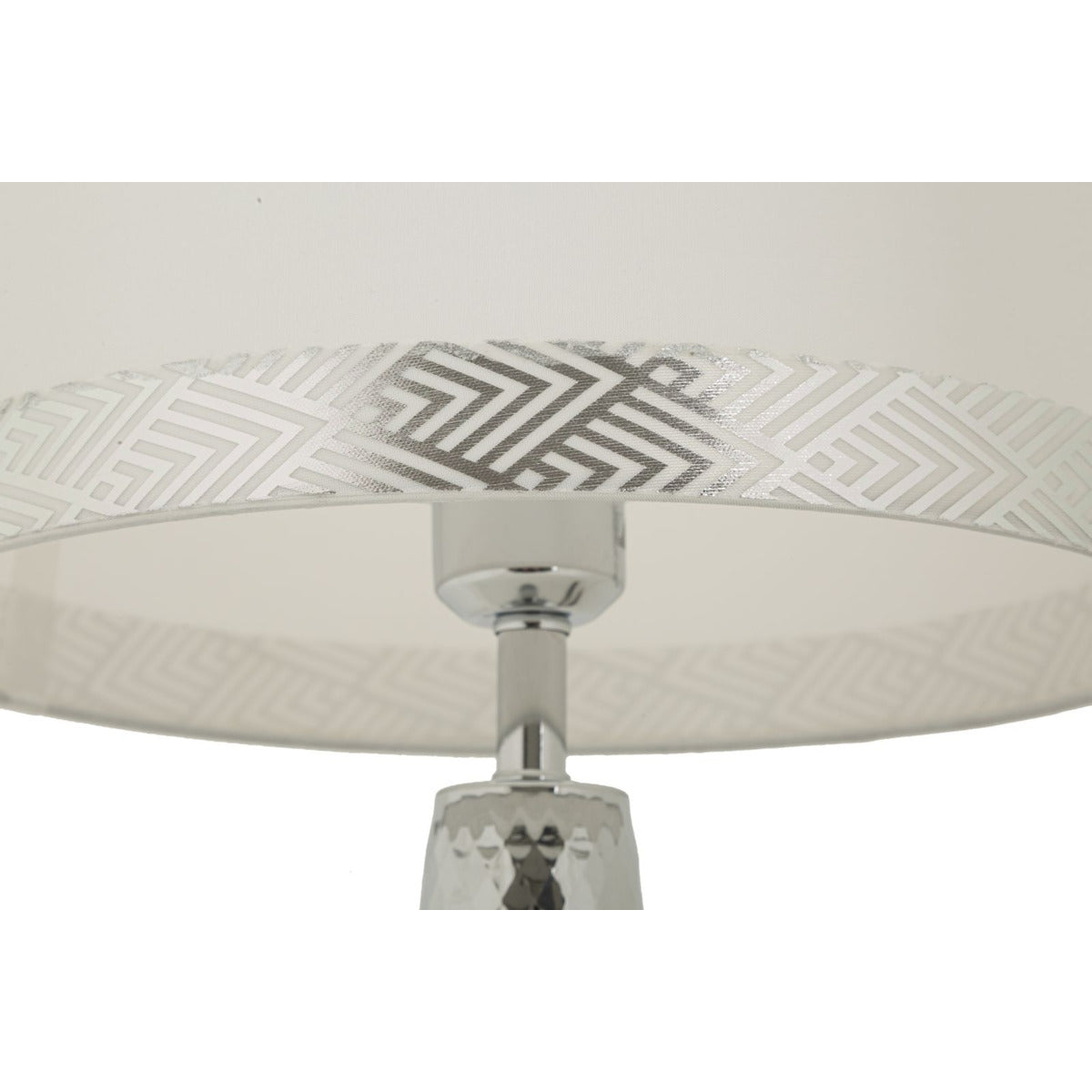 Lampada da Tavolo MF902, Argento, Tessuto, 30x30x54 cm, Seven Design