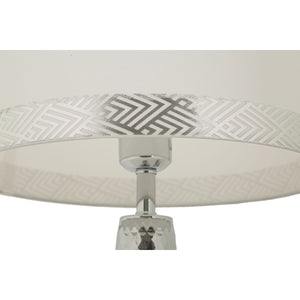 Lampada da Tavolo MF902, Argento, Tessuto, 30x30x54 cm, Seven Design