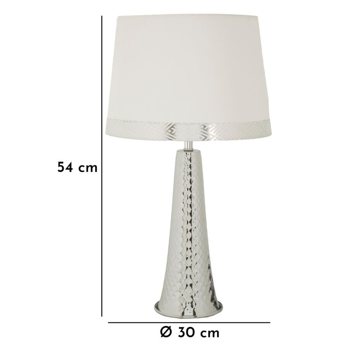 Lampada da Tavolo MF902, Argento, Tessuto, 30x30x54 cm, Seven Design
