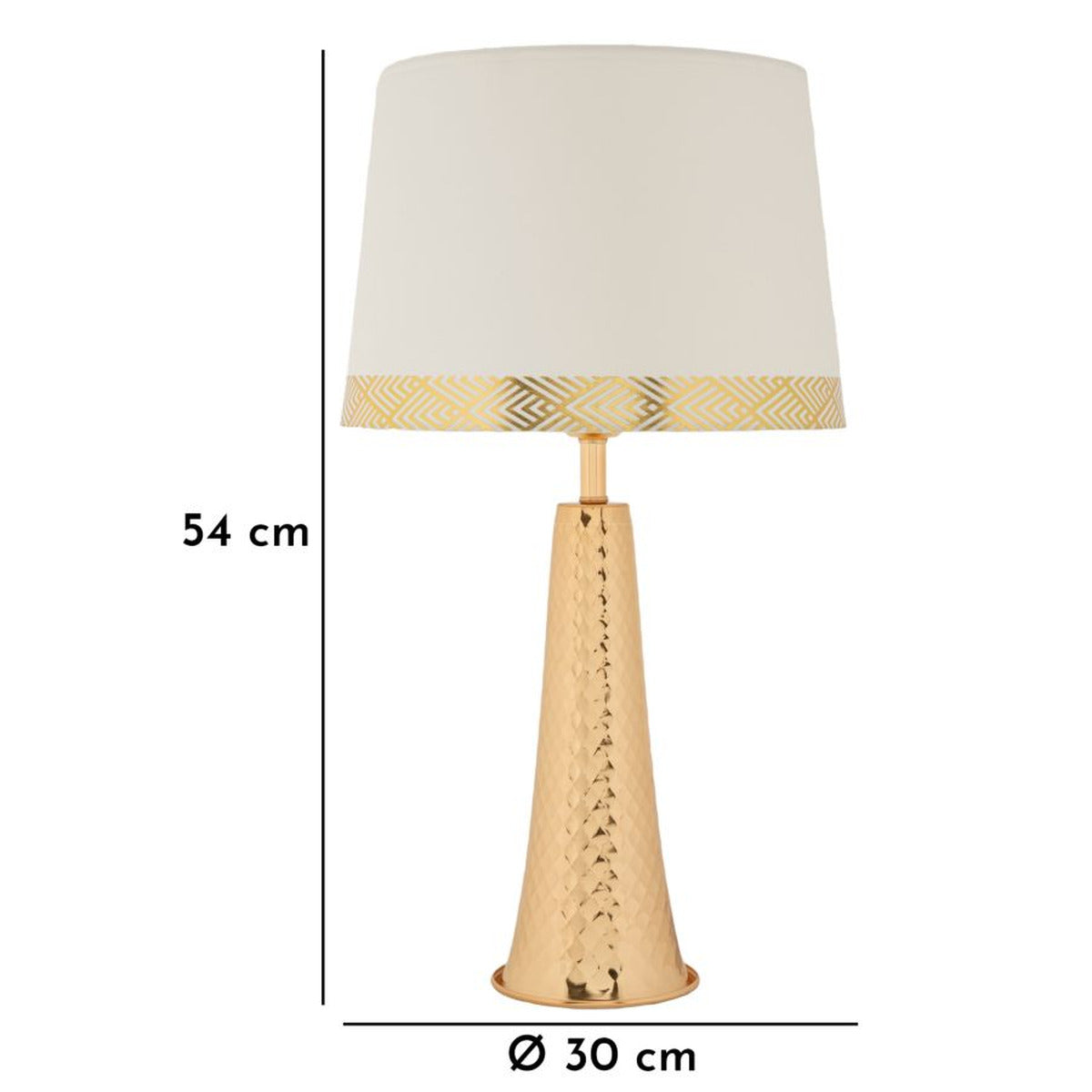 Lampada da Tavolo MF903, Bianco, Tessuto, 30x30x54 cm, Seven Design