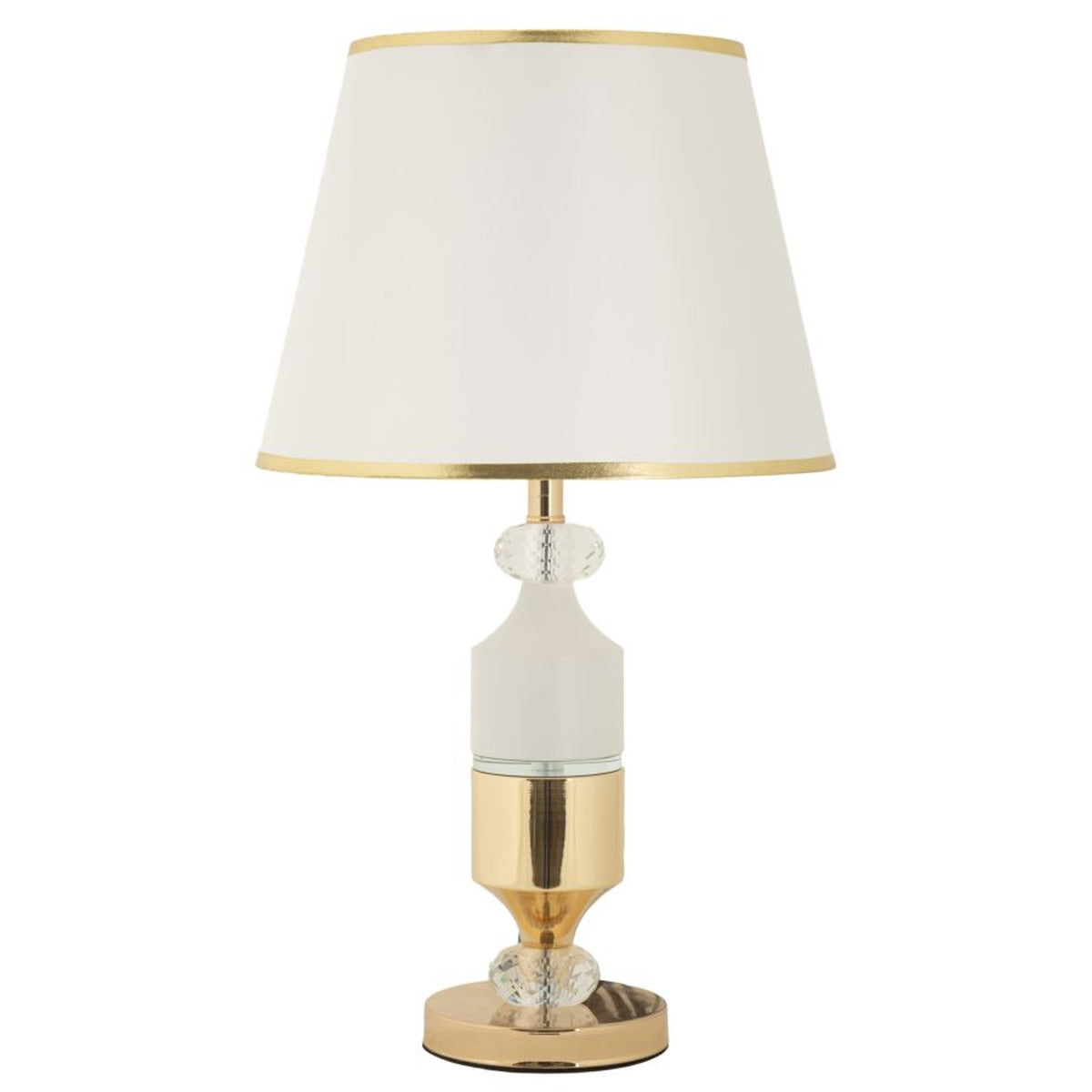 Lampada da Tavolo MF905, Bianco, Tessuto, 30x30x52 cm, Seven Design