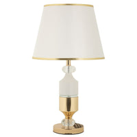Lampada da Tavolo MF905, Bianco, Tessuto, 30x30x52 cm, Seven Design