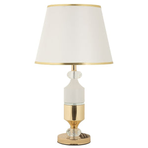 Lampada da Tavolo MF905, Bianco, Tessuto, 30x30x52 cm, Seven Design