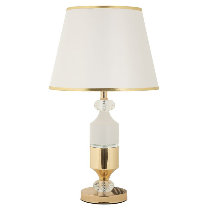 Lampada da Tavolo MF905, Bianco, Tessuto, 30x30x52 cm, Seven Design