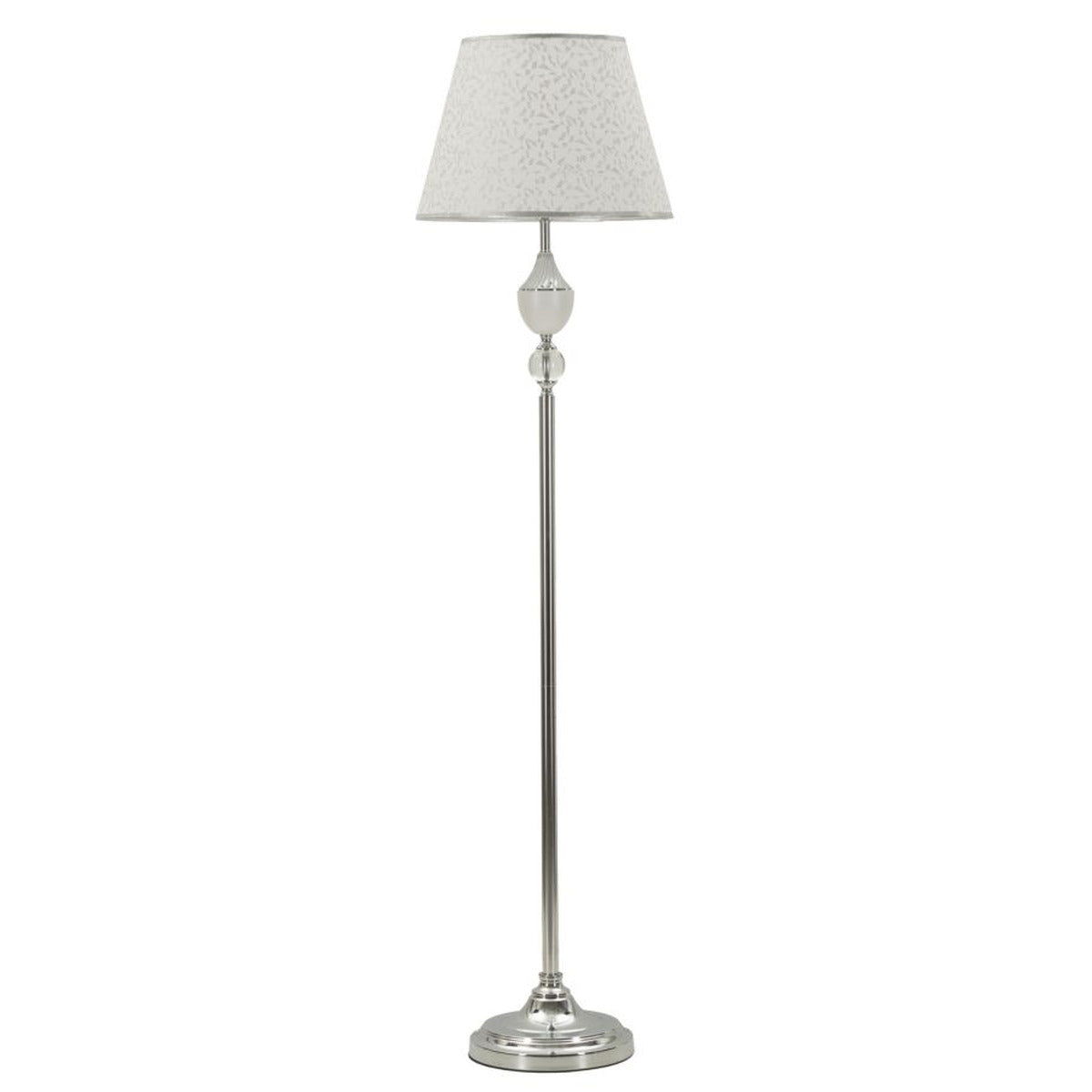 Lampada da Terra MF906, Argento, Tessuto, 40x40x158 cm, Seven Design