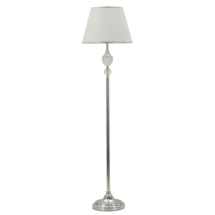 Lampada da Terra MF906, Argento, Tessuto, 40x40x158 cm, Seven Design