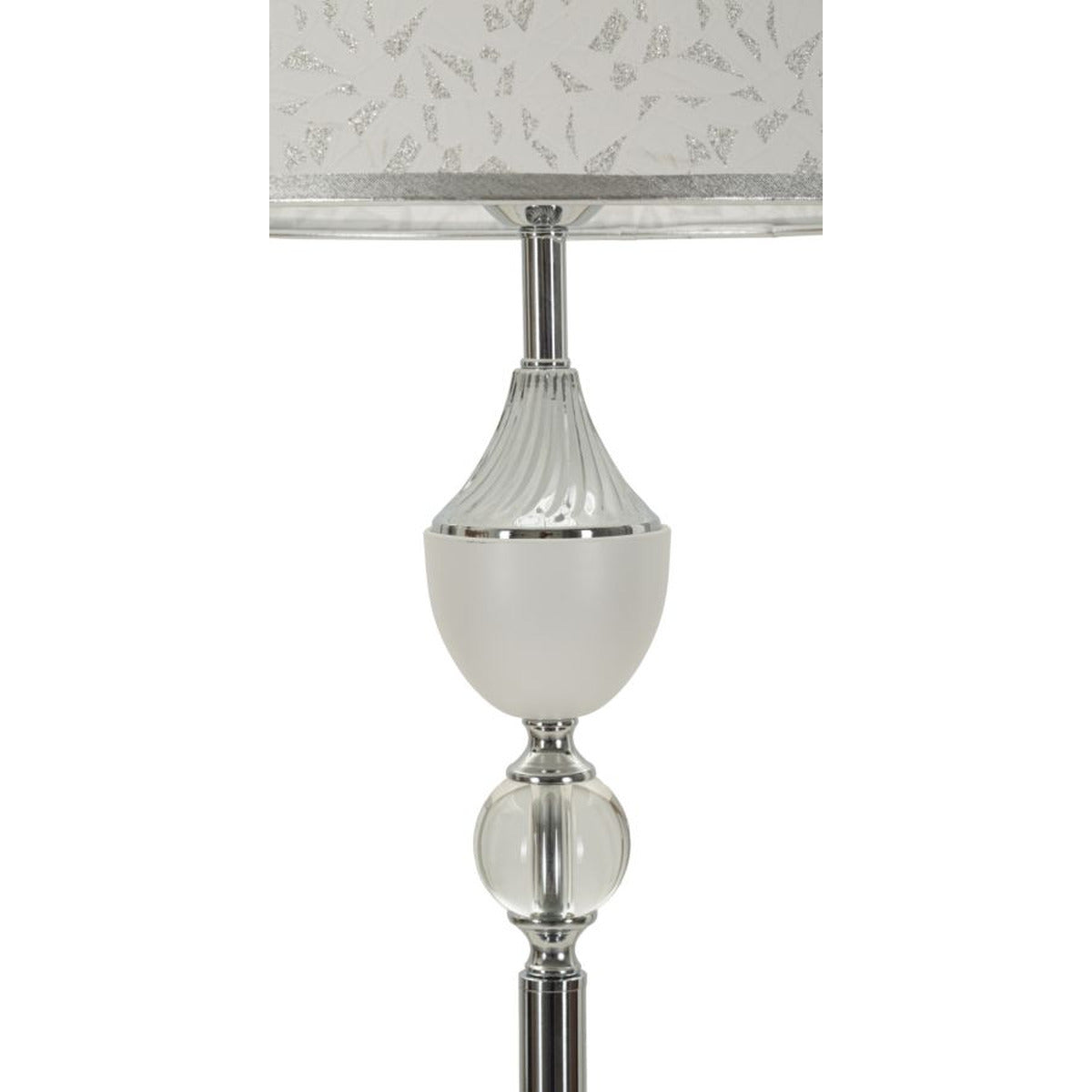 Lampada da Terra MF906, Argento, Tessuto, 40x40x158 cm, Seven Design
