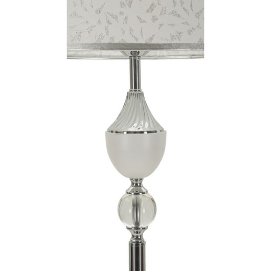 Lampada da Terra MF906, Argento, Tessuto, 40x40x158 cm, Seven Design