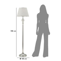 Lampada da Terra MF906, Argento, Tessuto, 40x40x158 cm, Seven Design