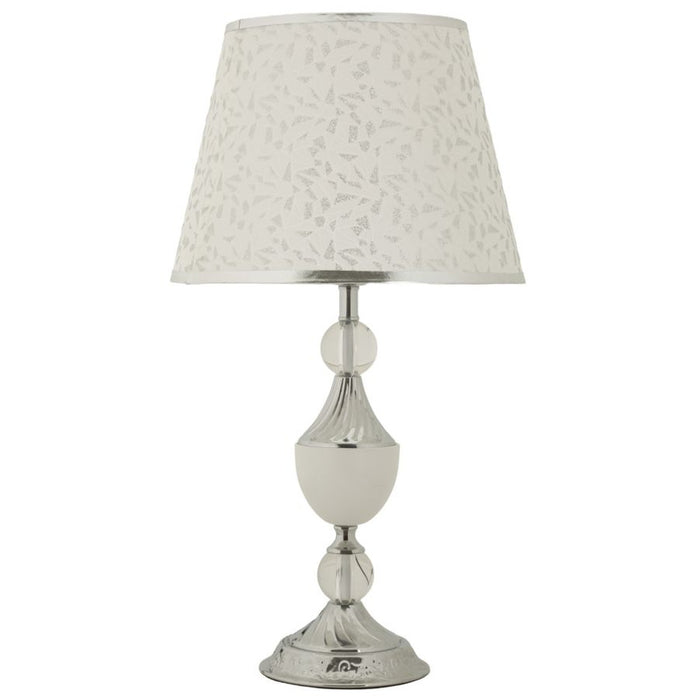 Lampada da Tavolo MF907, Argento, Tessuto, 30x30x54 cm, Seven Design