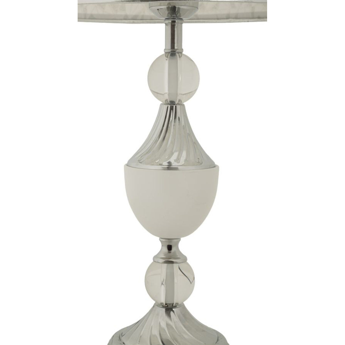 Lampada da Tavolo MF907, Argento, Tessuto, 30x30x54 cm, Seven Design