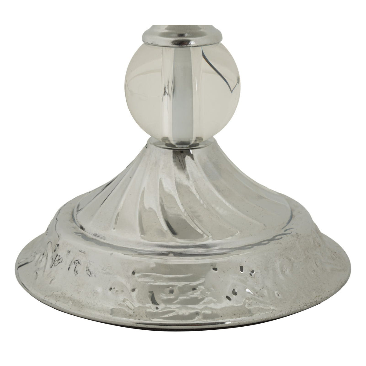 Lampada da Tavolo MF907, Argento, Tessuto, 30x30x54 cm, Seven Design