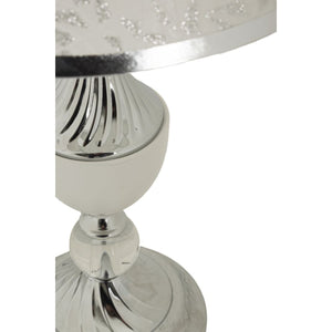 Lampada da Tavolo MF907, Argento, Tessuto, 30x30x54 cm, Seven Design