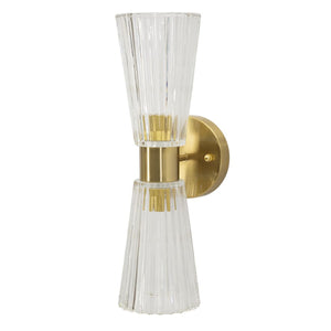 Lampada a Parete MF908, Oro, Vetro, 11x16x40 cm, Seven Design