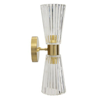 Lampada a Parete MF908, Oro, Vetro, 11x16x40 cm, Seven Design