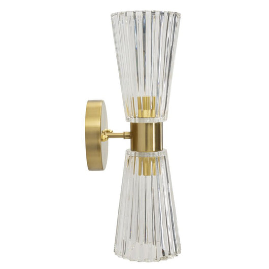 Lampada a Parete MF908, Oro, Vetro, 11x16x40 cm, Seven Design