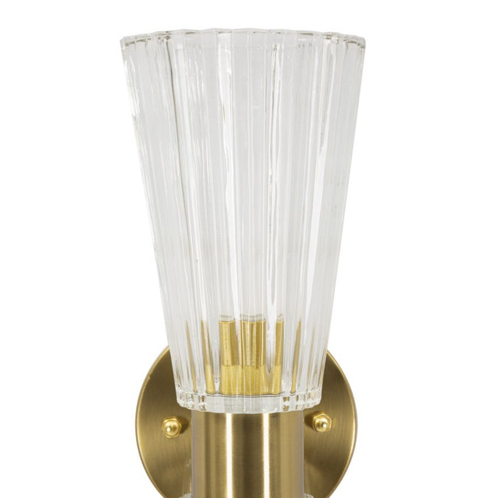 Lampada a Parete MF908, Oro, Vetro, 11x16x40 cm, Seven Design
