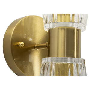 Lampada a Parete MF908, Oro, Vetro, 11x16x40 cm, Seven Design