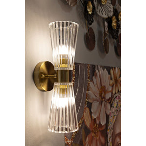 Lampada a Parete MF908, Oro, Vetro, 11x16x40 cm, Seven Design