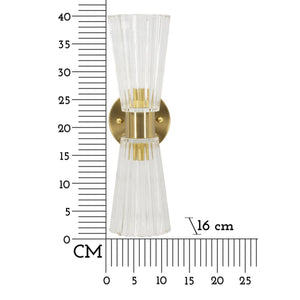 Lampada a Parete MF908, Oro, Vetro, 11x16x40 cm, Seven Design