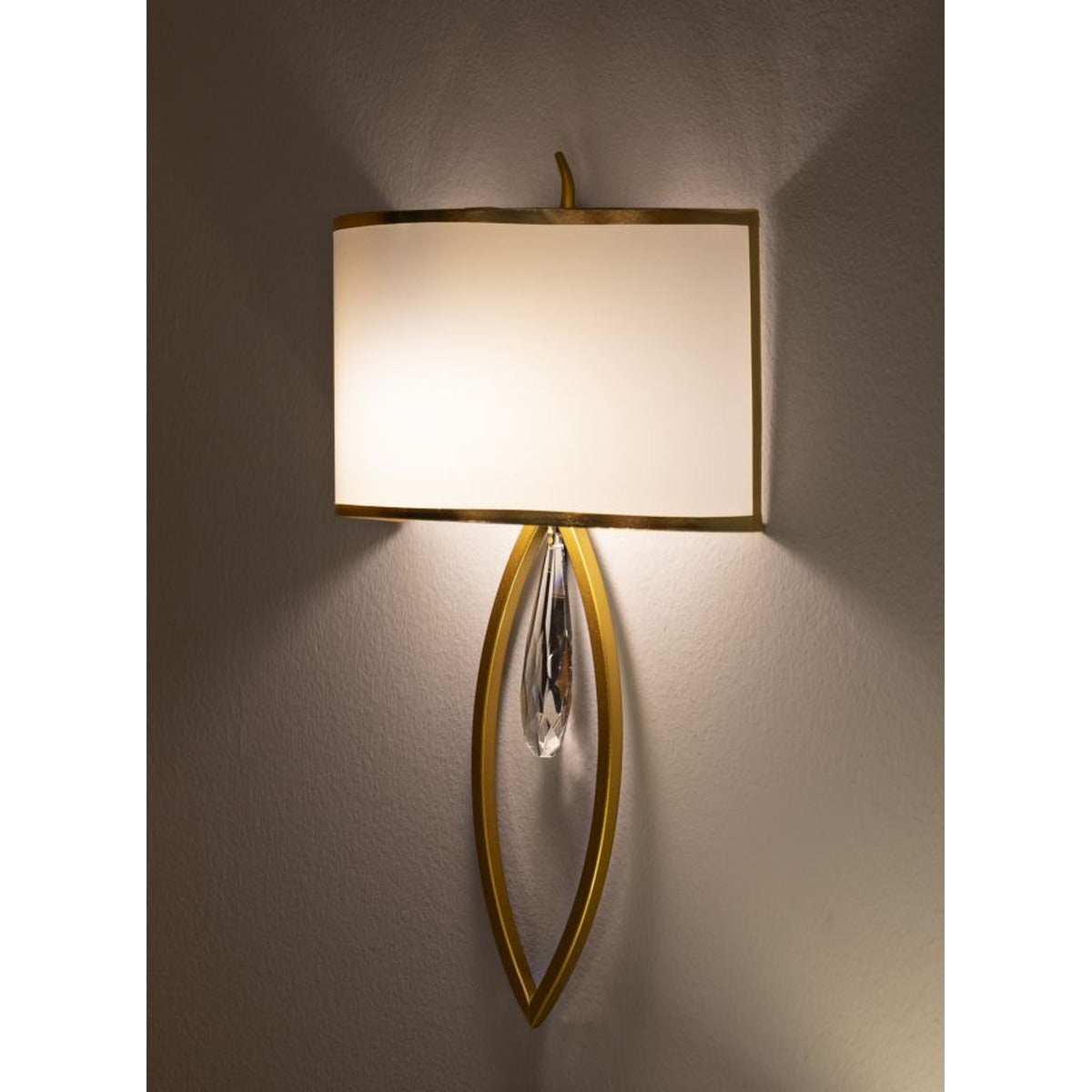 Lampada a Parete MF909, Bianco, Tessuto, 16x15x50 cm, Seven Design