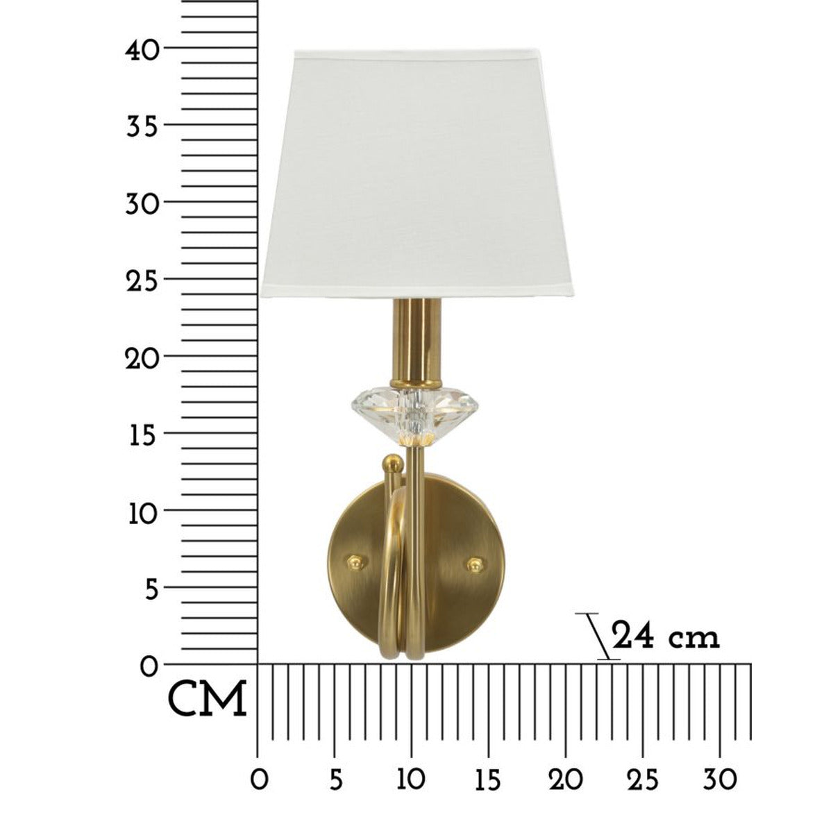 Lampada a Parete MF910, Bianco, Tessuto, 18x24x40 cm, Seven Design