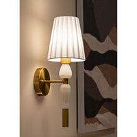 Lampada a Parete MF912, Bianco, Tessuto, 16x20x46 cm, Seven Design