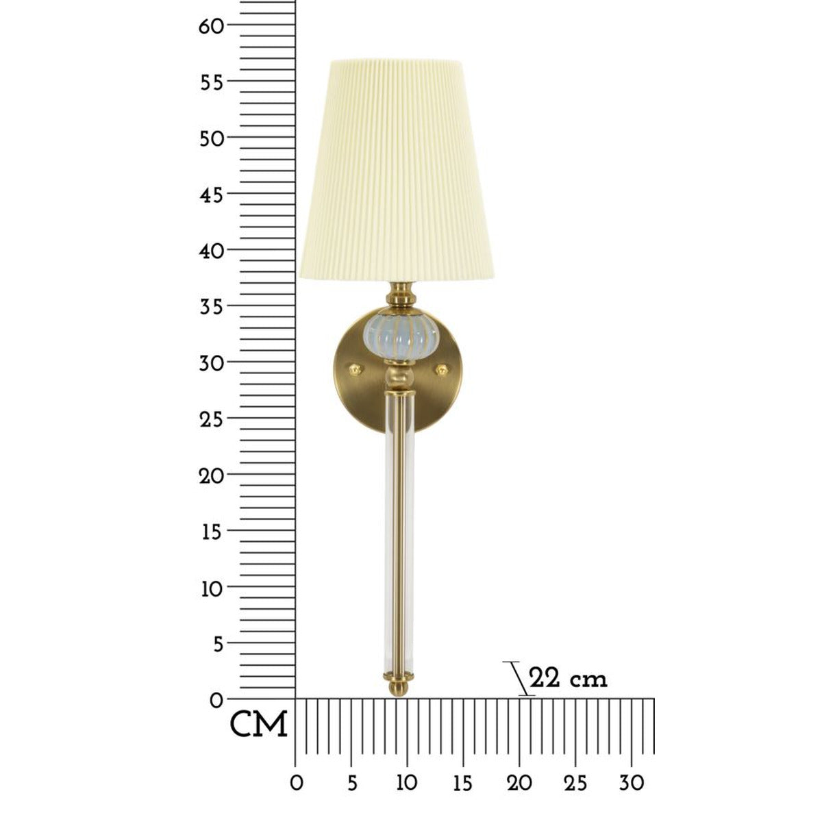 Lampada a Parete MF913, Bianco, Tessuto, 17x22x57 cm, Seven Design
