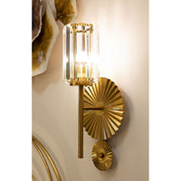 Lampada a Parete MF915, Oro, Vetro, 20x17x47 cm, Seven Design