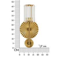 Lampada a Parete MF915, Oro, Vetro, 20x17x47 cm, Seven Design