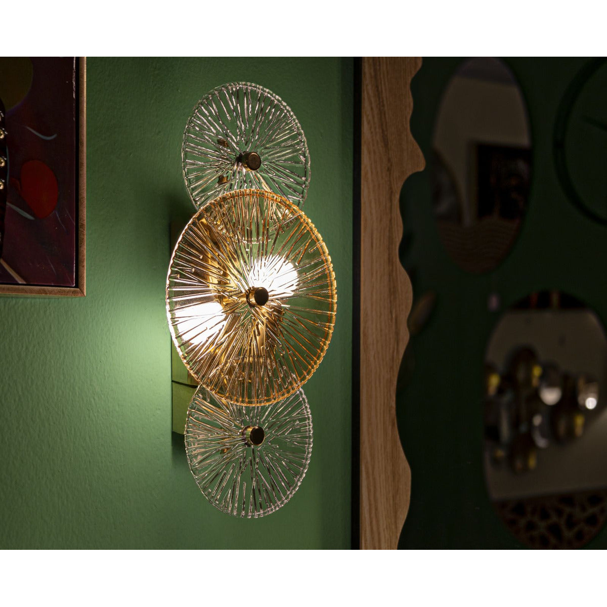 Lampada a Parete MF916, Marrone, Vetro, 42x8x20 cm, Seven Design