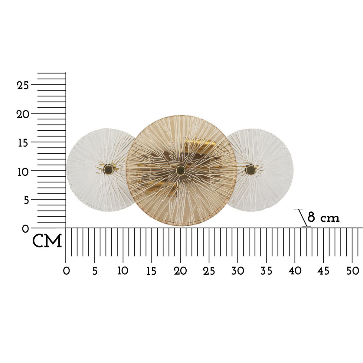 Lampada a Parete MF916, Marrone, Vetro, 42x8x20 cm, Seven Design