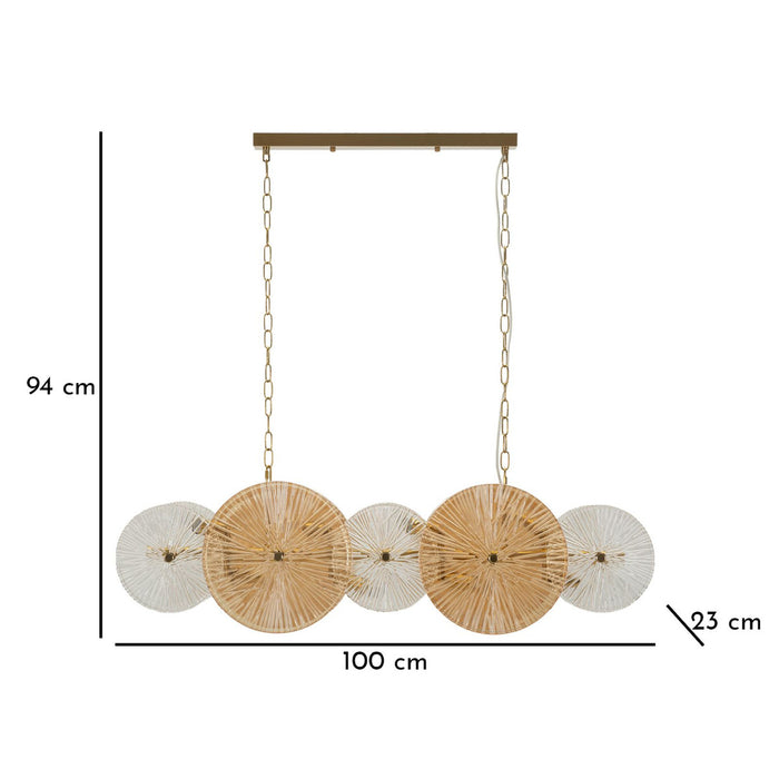 Lampada a Sospensione MF917, Marrone, Vetro, 100x23x28 cm, Seven Design