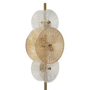 Lampada da Terra MF918, Marrone, Vetro, 30x30x164 cm, Seven Design