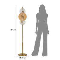 Lampada da Terra MF918, Marrone, Vetro, 30x30x164 cm, Seven Design