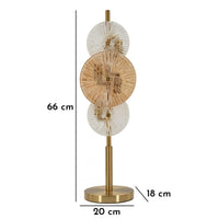 Lampada da Tavolo MF919, Marrone, Vetro, 20x18x66 cm, Seven Design