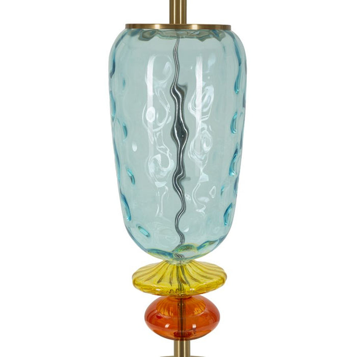 Lampada da Tavolo MF922, Blu, Tessuto, 35x35x73 cm, Seven Design