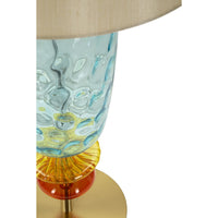 Lampada da Tavolo MF922, Blu, Tessuto, 35x35x73 cm, Seven Design