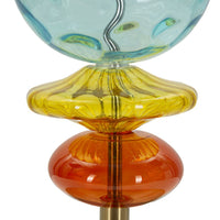 Lampada da Tavolo MF922, Blu, Tessuto, 35x35x73 cm, Seven Design