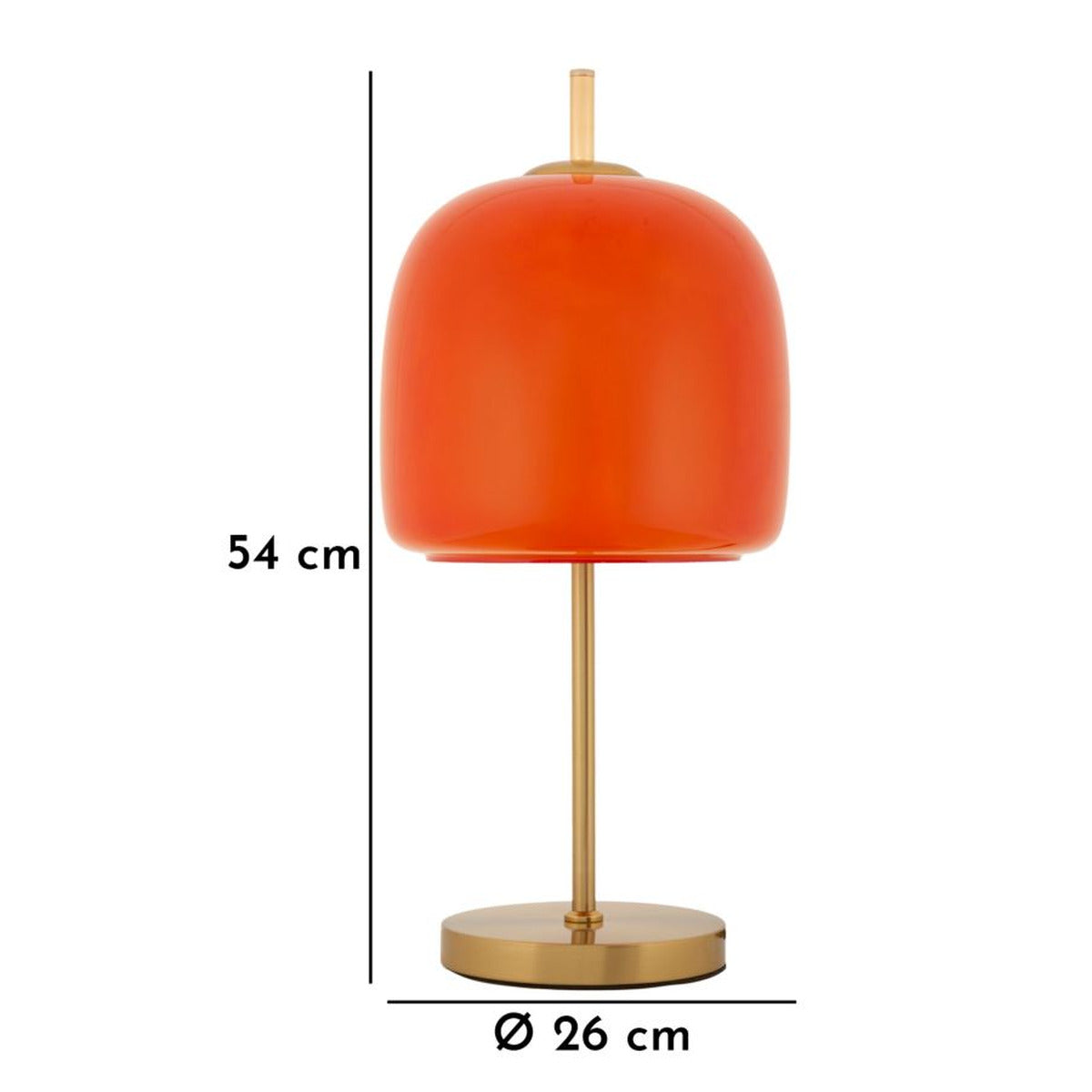 Lampada da Tavolo MF923, Arancione, Vetro, 30x16x53 cm, Seven Design
