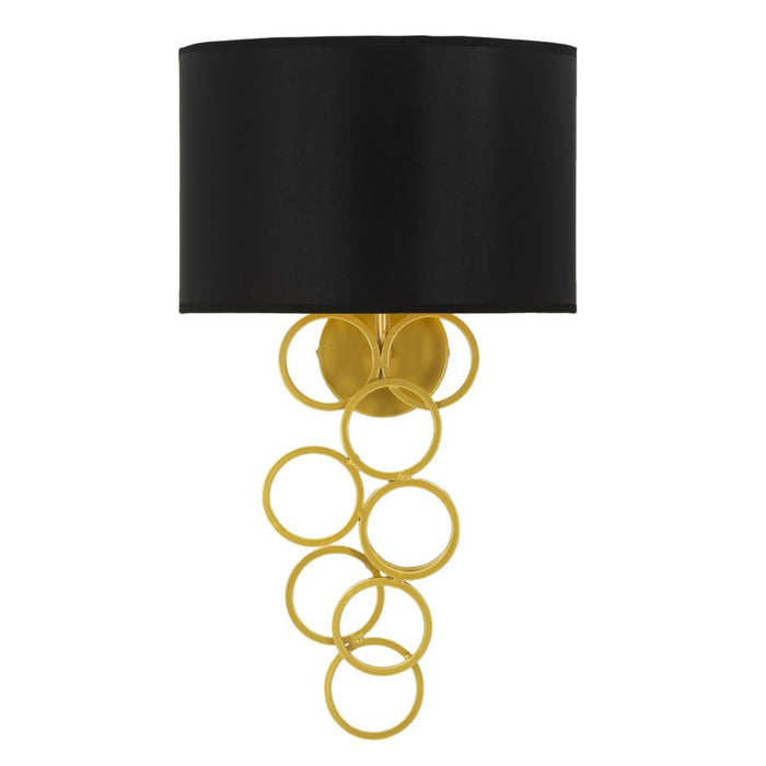 Lampada a Parete MF924, Nero, Tessuto, 30x20x50 cm, Seven Design