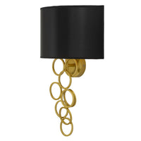 Lampada a Parete MF924, Nero, Tessuto, 30x20x50 cm, Seven Design