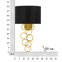 Lampada a Parete MF924, Nero, Tessuto, 30x20x50 cm, Seven Design