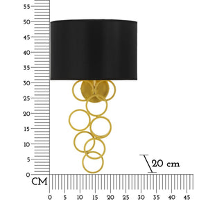 Lampada a Parete MF924, Nero, Tessuto, 30x20x50 cm, Seven Design