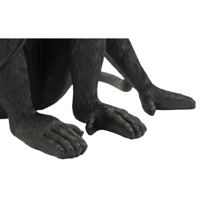 Lampada da Tavolo Scimmia 1, Nero, Poliestere, 33x33x32 cm, Seven Design