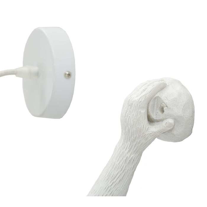 Lampada a Parete Scimmia 3, Bianco, Poliestere, 32x32x64 cm, Seven Design