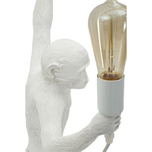 Lampada a Parete Scimmia 3, Bianco, Poliestere, 32x32x64 cm, Seven Design