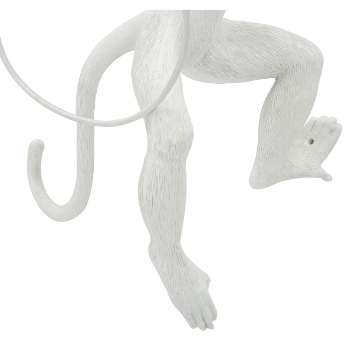 Lampada a Parete Scimmia 3, Bianco, Poliestere, 32x32x64 cm, Seven Design
